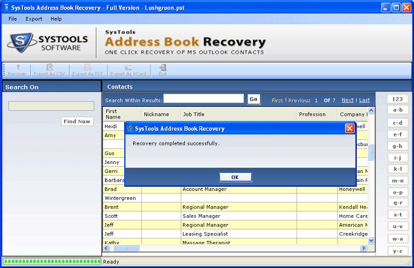 Recover Outlook Contacts